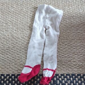 Kids White and Red Tights